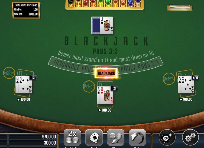 Blackjack Poker & Pairs game - play for free