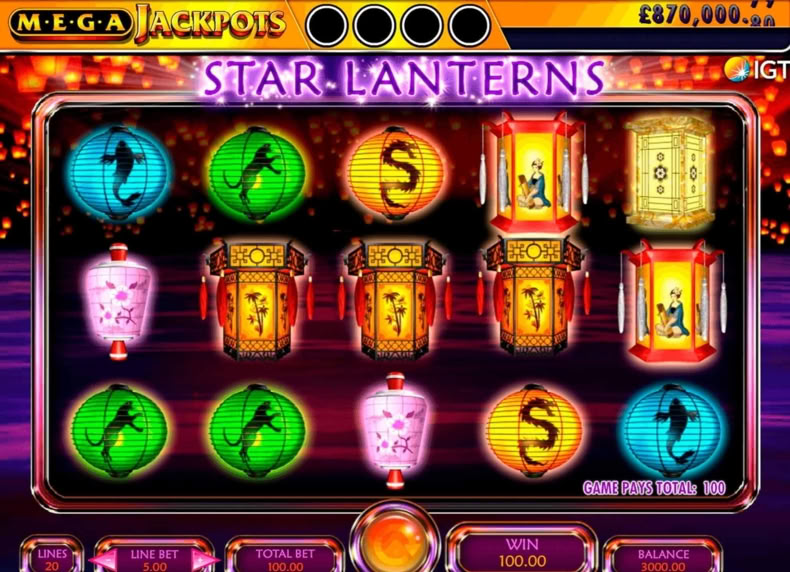 Mega Jackpots - Star Lanterns game - play for free
