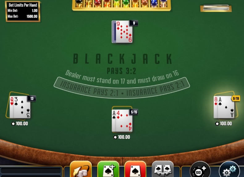 MultiHand Blackjack game - play for free