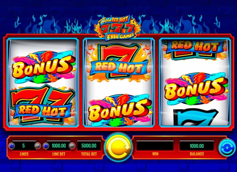 Triple Red Hot 7 Free Games game - play for free