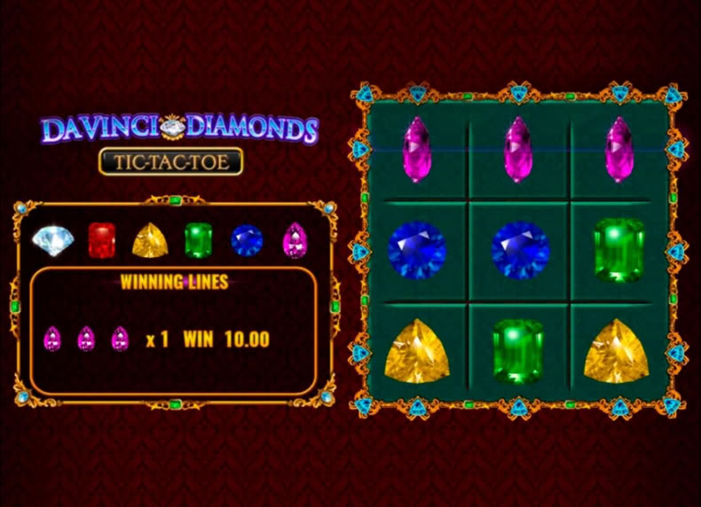 Da Vinci Diamonds Tic-Tac-Toe game - play for free