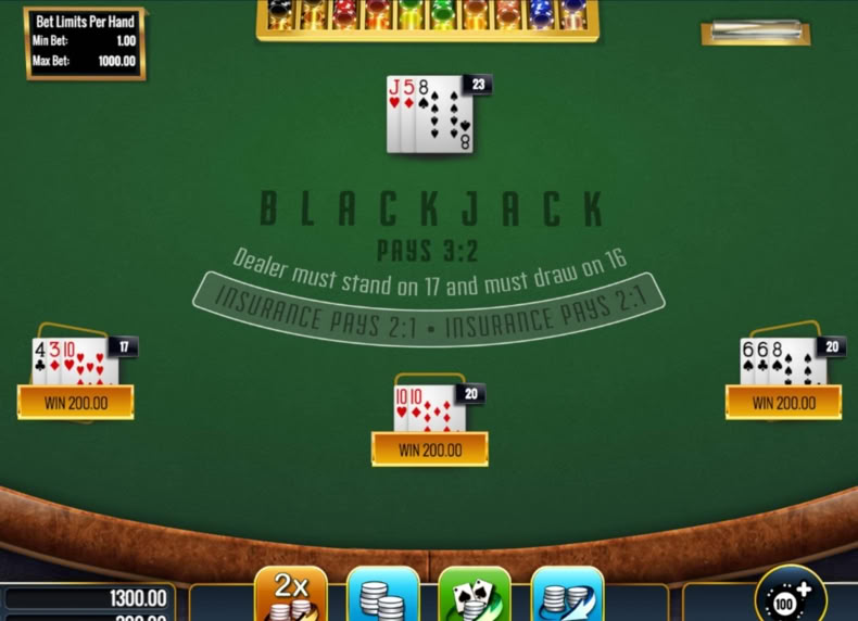 Multi-Hand Blackjack with Surrender game - play for free
