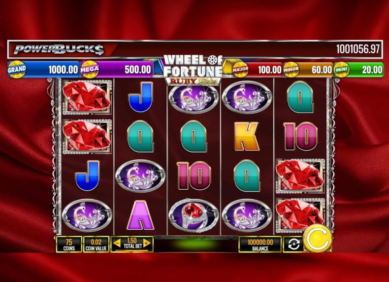POWERBUCK$ Wheel of Fortune - Ruby Riches game - play for free