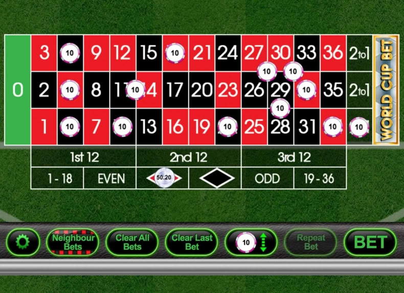 World Cup Roulette game - play for free