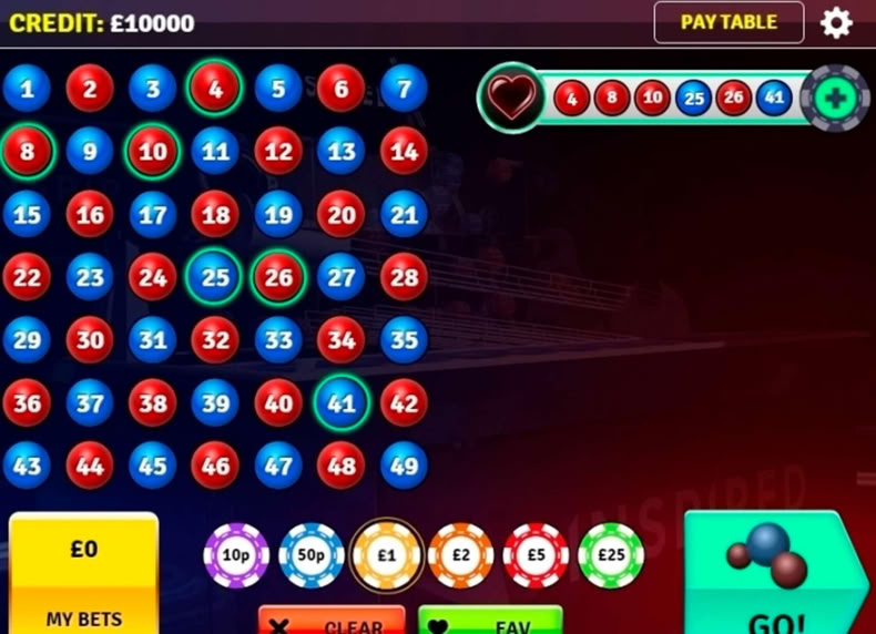 Rush Bingo game - play for free