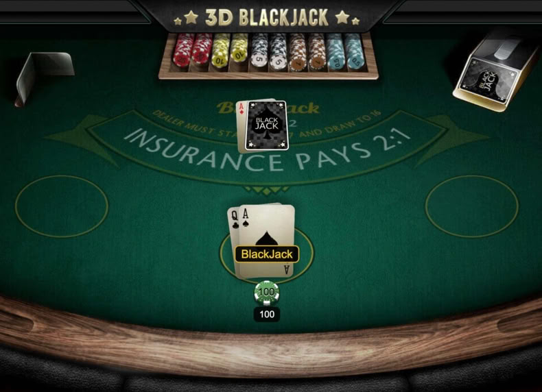 3D Blackjack game - play for free