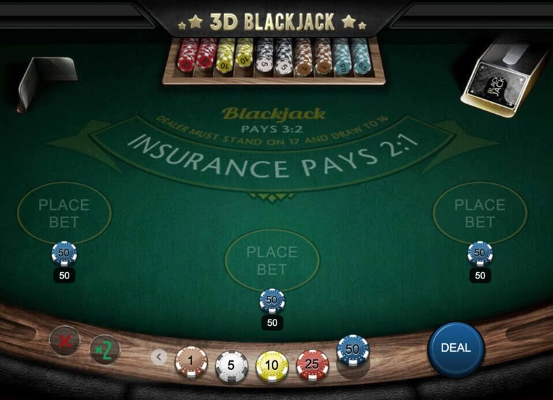 3D Blackjack game - play for free