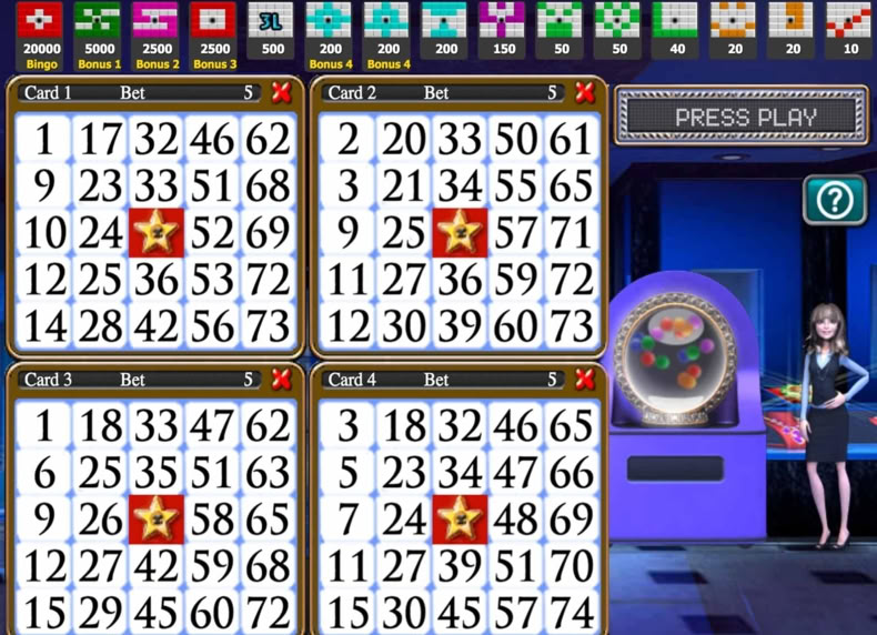 Diamonds Bingo game - play for free