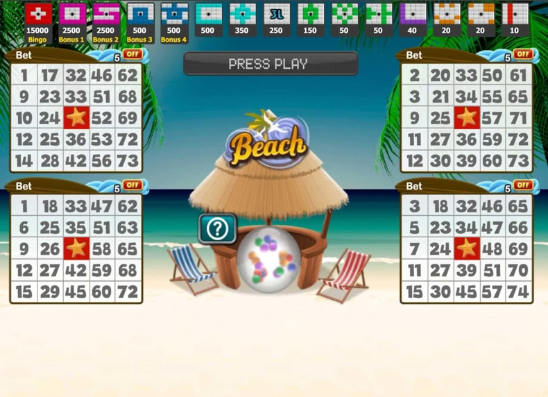 Beach Bingo game - play for free