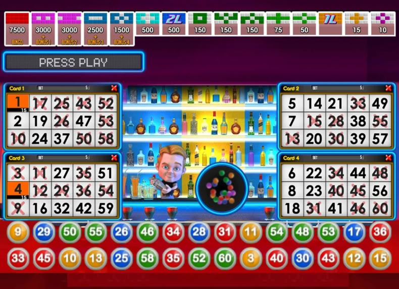 Cocktails Bingo game - play for free