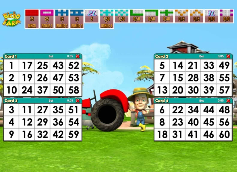 Bicho Farm Bingo game - play for free