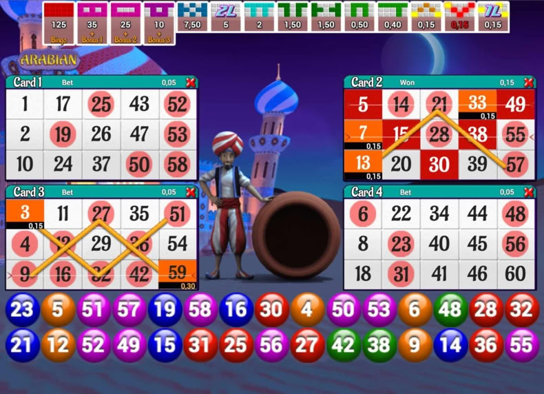 Arabian Bingo game - play for free