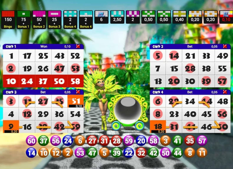Carnaval Bingo game - play for free