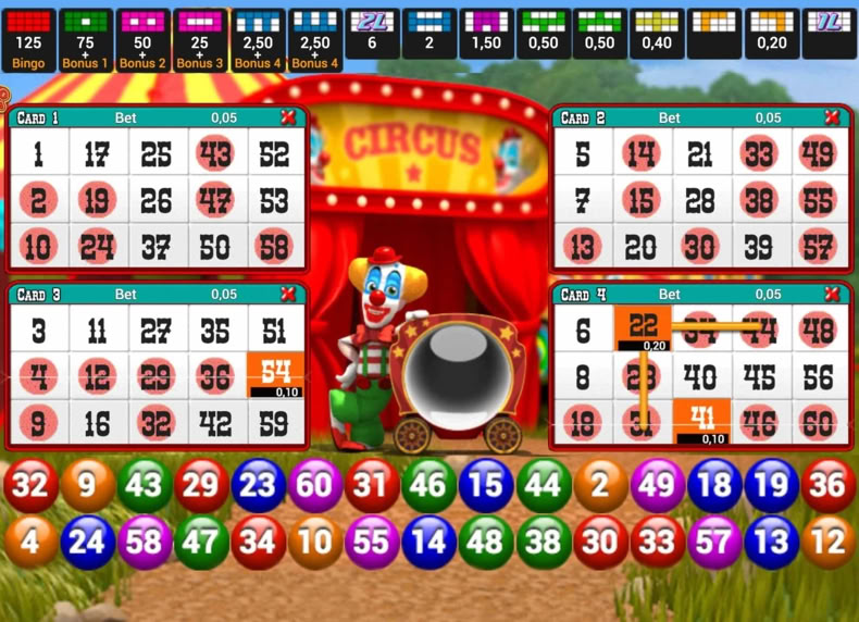 Circus Bingo game - play for free