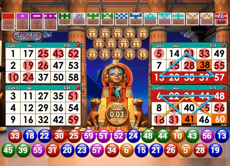 Cleopatra Bingo game - play for free