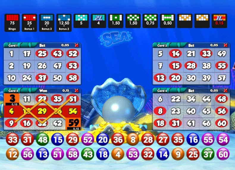 Sea Bingo game - play for free