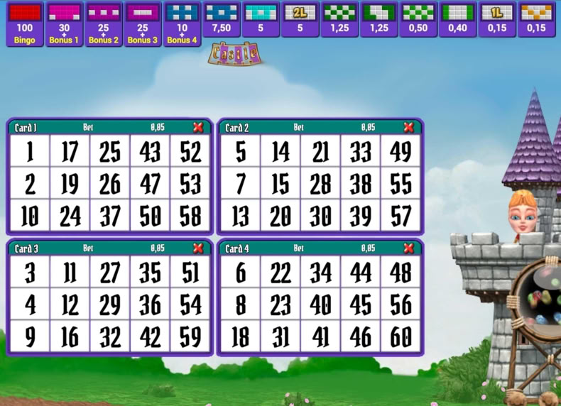 Castle Bingo game - play for free