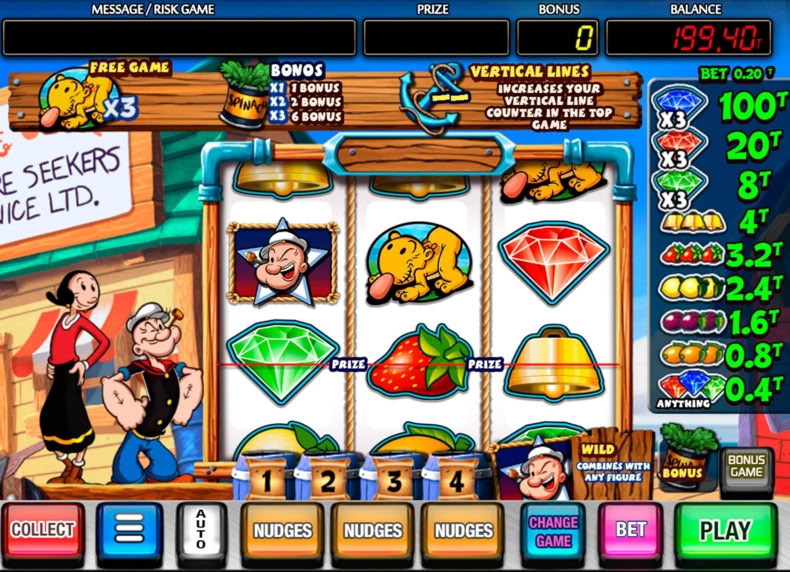 Popeye Cazatesoros game - play for free