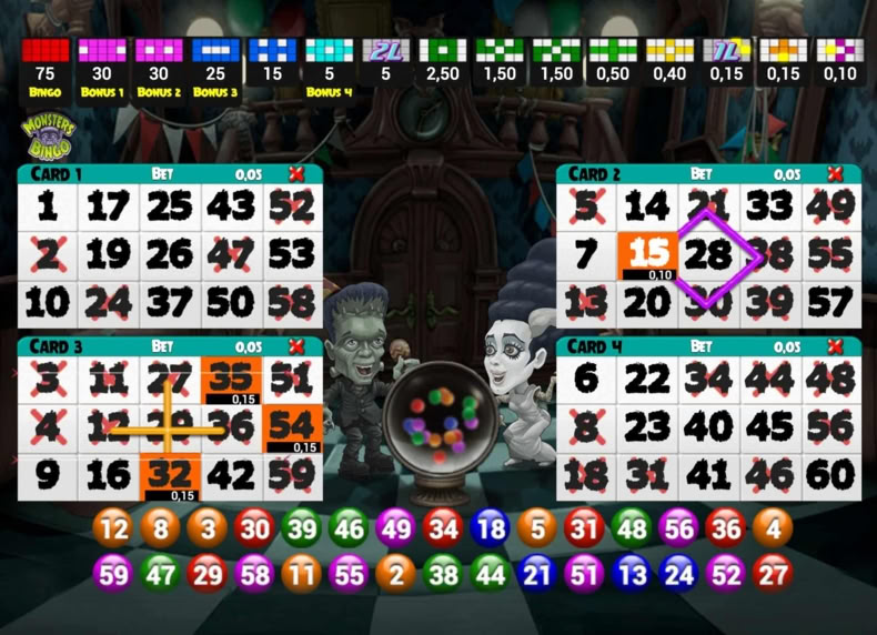 Monsters Bingo game - play for free
