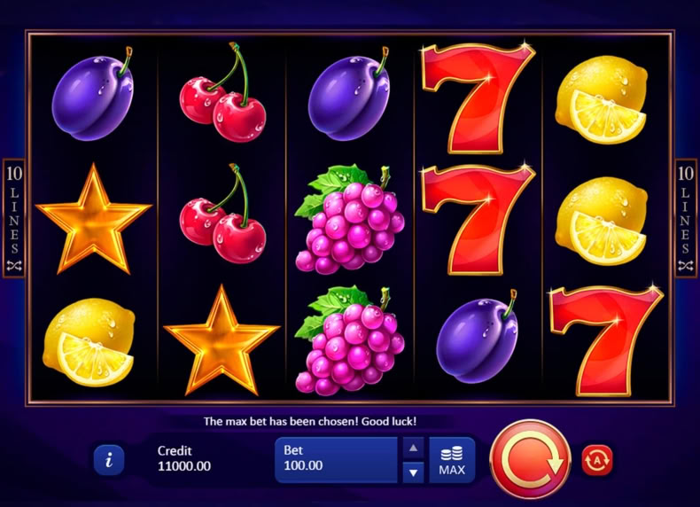 3 Fruits Win: 10 Lines game - play for free