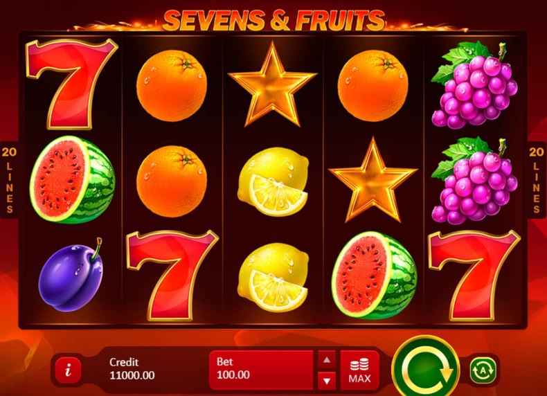 Sevens & Fruits: 20 Lines game - play for free
