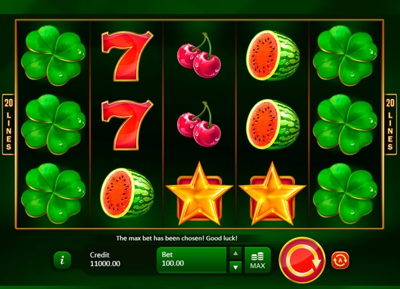 Fruits & Clovers: 20 Lines game - play for free