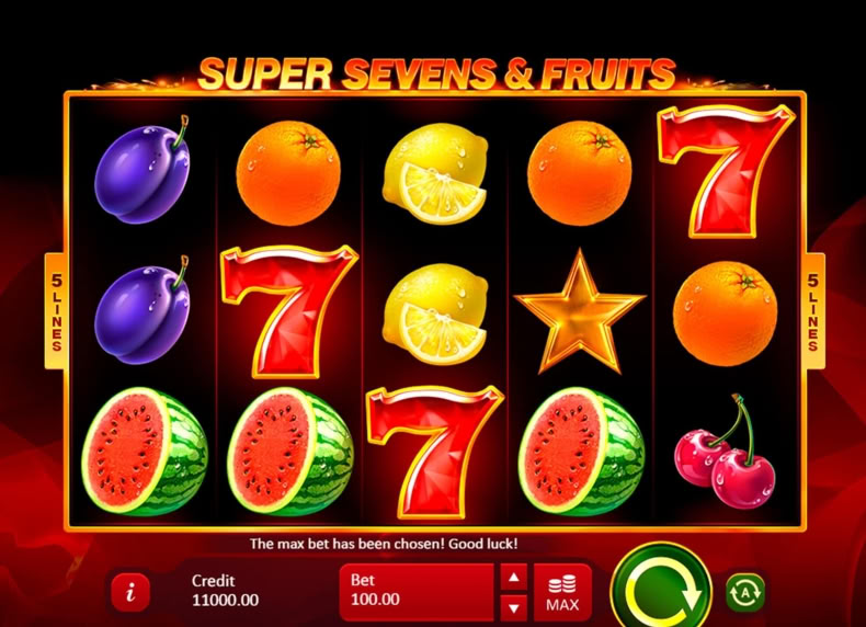 5 Super Sevens & Fruits game - play for free
