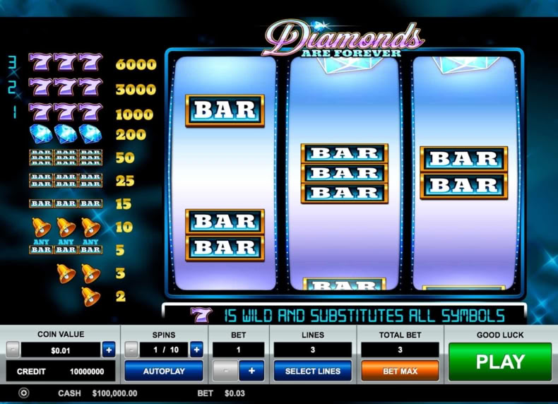 Diamonds are Forever 3 Lines™ game - play for free