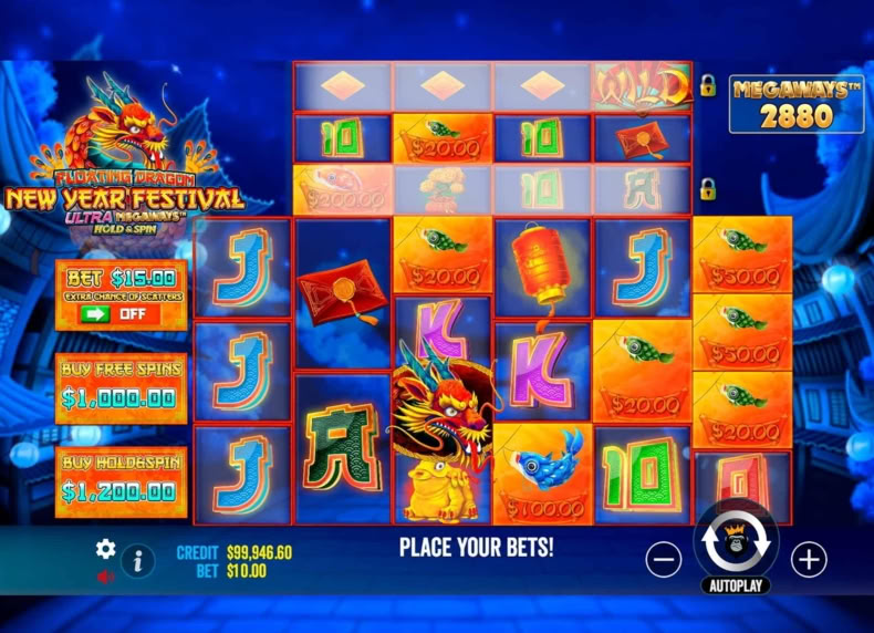 Floating Dragon New Year Festival Ultra Megaways™ Hold & Spin game - play for free