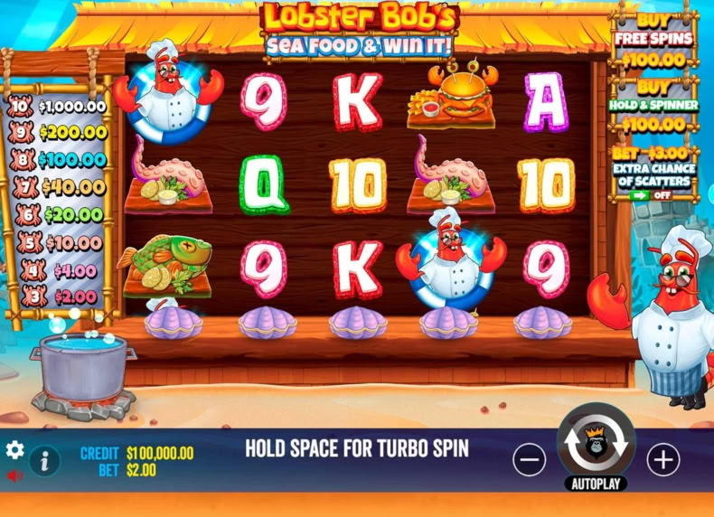 Lobster Bob’s Sea Food and Win It game - play for free