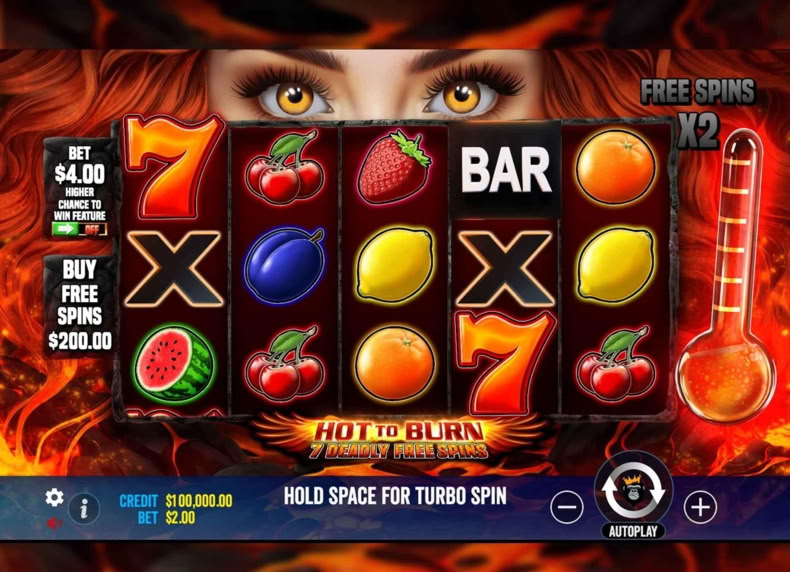Hot to Burn – 7 Deadly Free Spins game - play for free