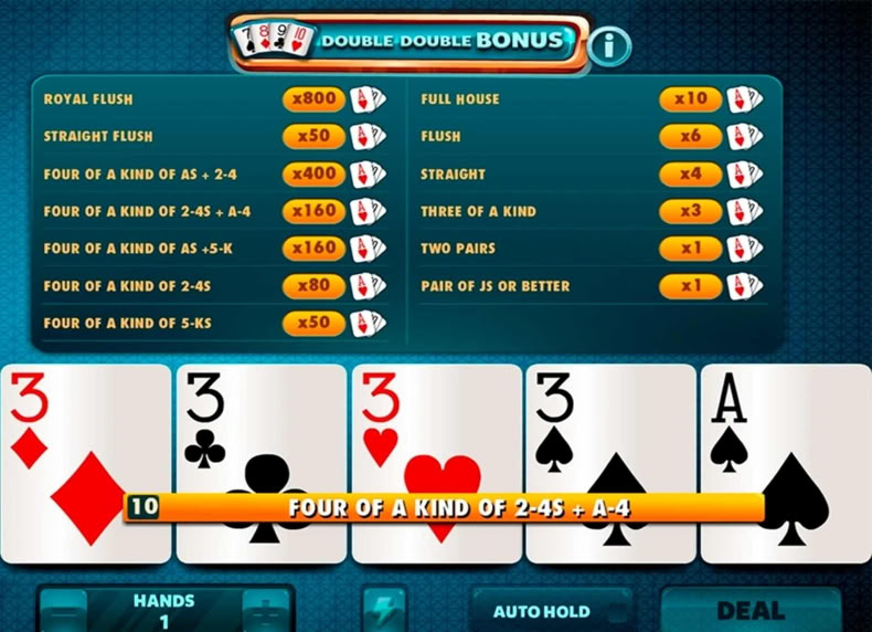 Double Double Bonus game - play for free