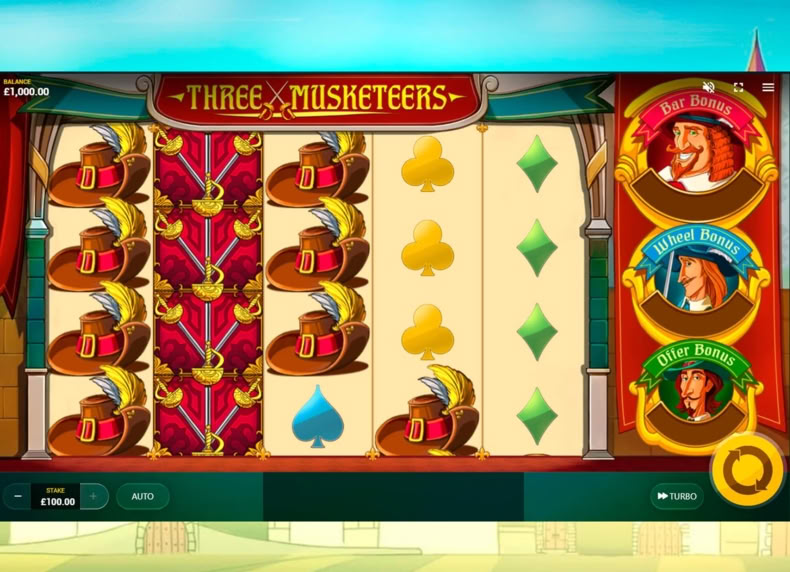 Three Musketeers game - play for free