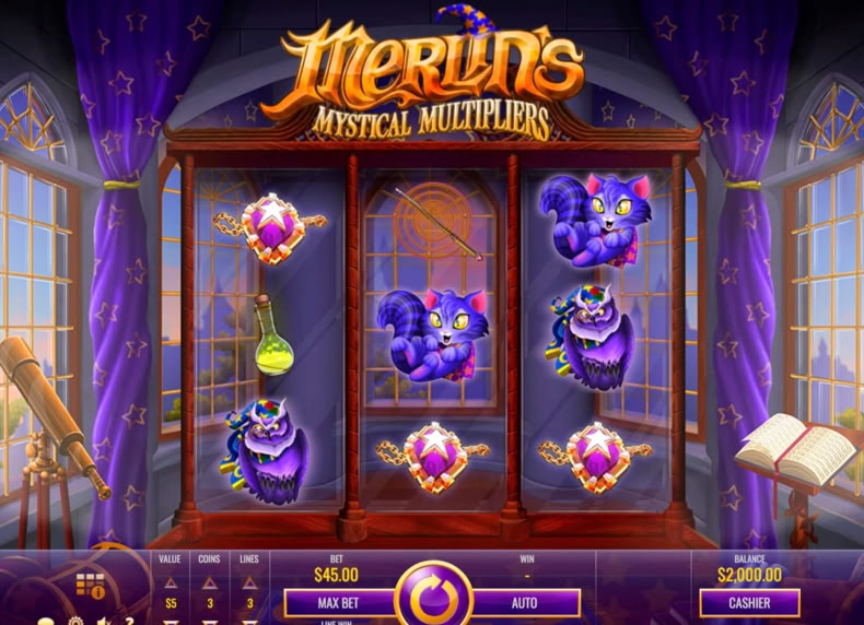Merlin's Mystical Multipliers game - play for free