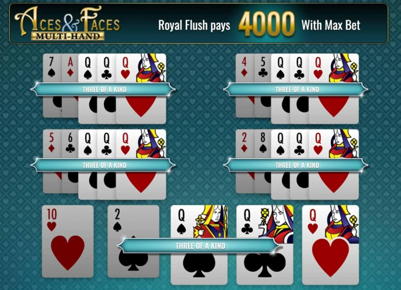 Aces and Faces Multi-Hand game - play for free