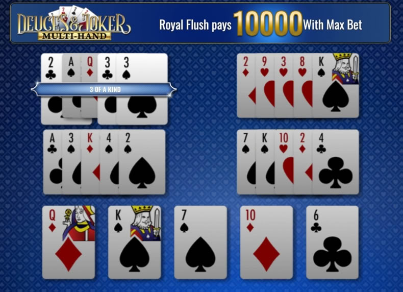 Deuces and Joker Multi-Hand game - play for free