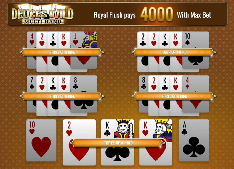 Deuces Wild Multi-Hand game - play for free