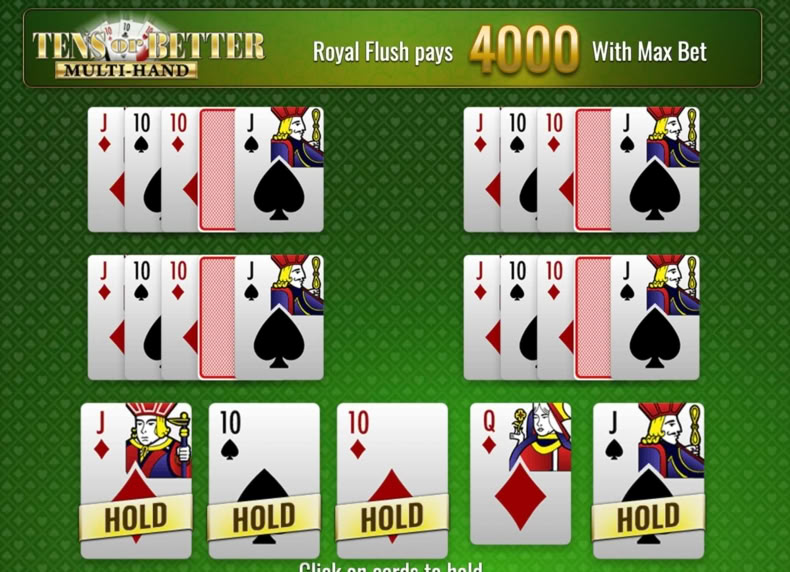 Tens or Better Multi-Hand game - play for free