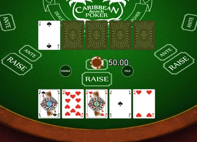 Caribbean Beach Poker game - play for free