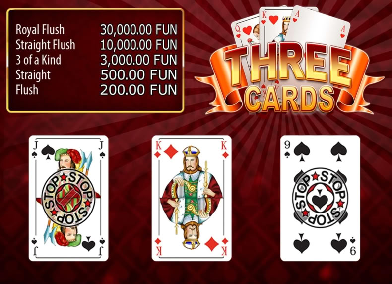 Three Cards game - play for free