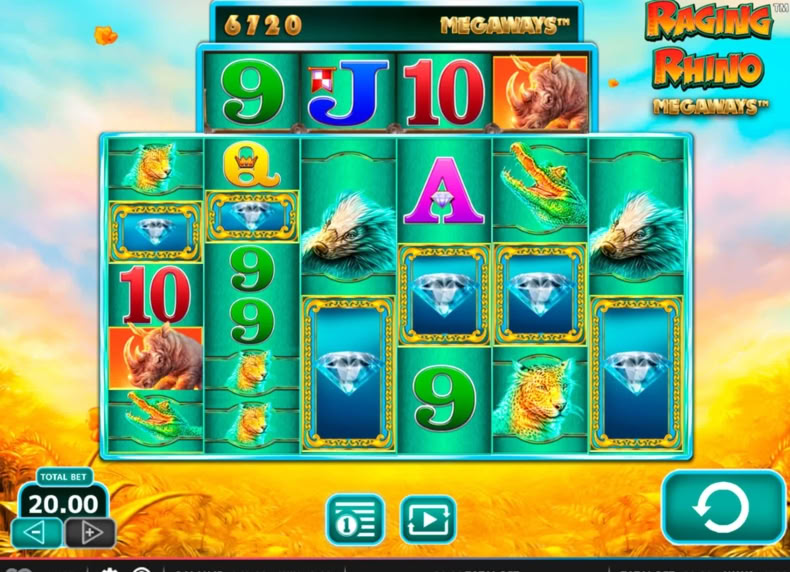 Raging Rhino Megaways game - play for free