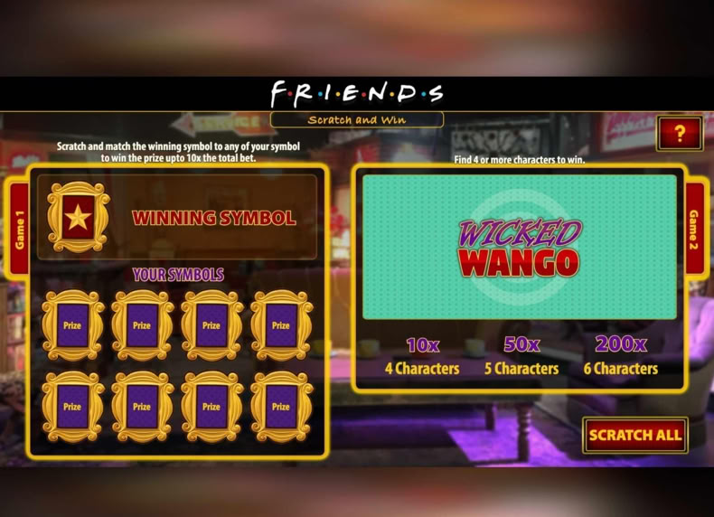Friends Scratch Card game - play for free