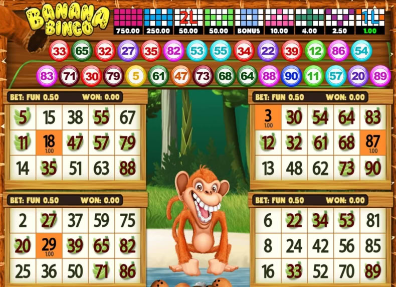 Banana Bingo game - play for free