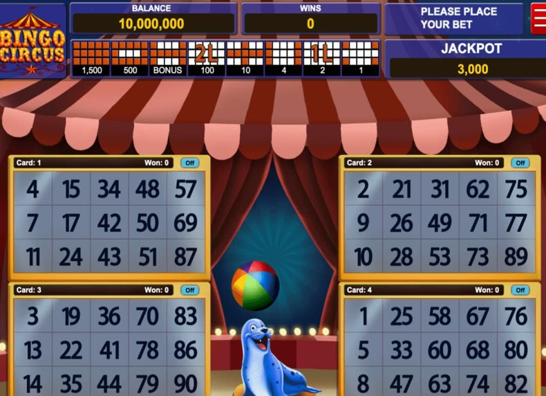 Bingo Circus game - play for free