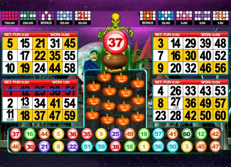 Bingo Halloween game - play for free