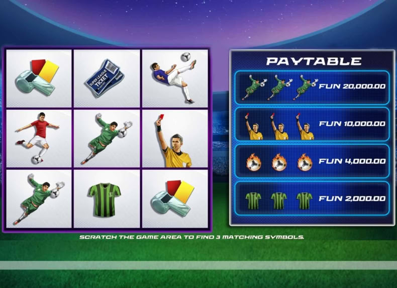 Football Scratchcard game - play for free