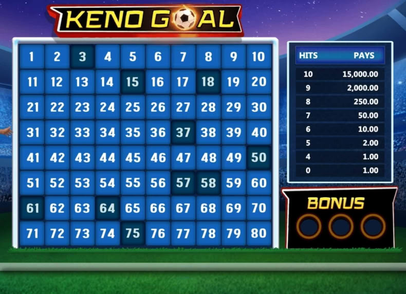 Keno Goal game - play for free