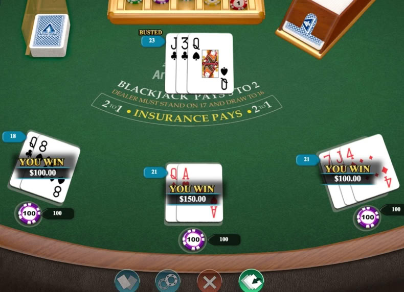 Multihand Blackjack game - play for free