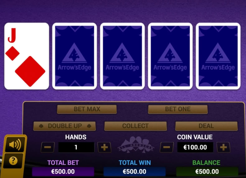 Multi-Hand All American Poker game - play for free