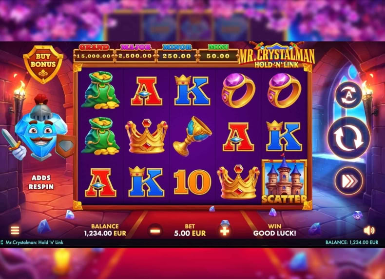 Mr. Crystalman: Hold ‘N’ Link game - play for free